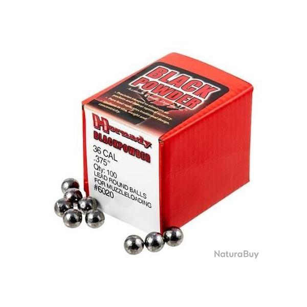 OP ACC - BOITE DE 100 BALLES RONDES CAL.36 - .375 POUDRE NOIRE