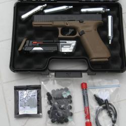GLOCK 17 GEN 5 T4E UMAREX Cal.43 5 joules Mod&egrave;le COYOTE Arm&eacute;e Francaise NEUF !!!