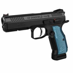 Pistolet CZ SHADOW II Bushing Plaquettes bleues Cal 9x19