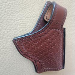 Holster cuir marron, Droitier, pour r&eacute;volver Manurhin MR 73