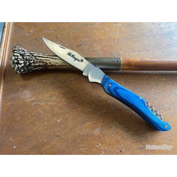 COUTEAU LE BOUGNA BOIS BOIS STAMINA BLEU TIRE BOUCHON   20253