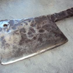 Ancien couperet feuille de boucher grand mod&egrave;le