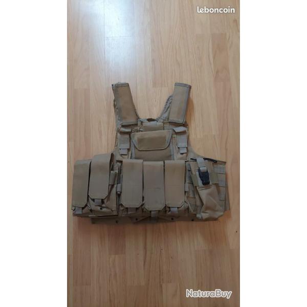 Gilet tactique modulaire avec systeme QR couleur Olive en tr�s bon �tat