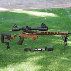 Ruger Precision Rimfire 22 LR, couleur Tan sur&eacute;quip&eacute;e excellent &eacute;tat