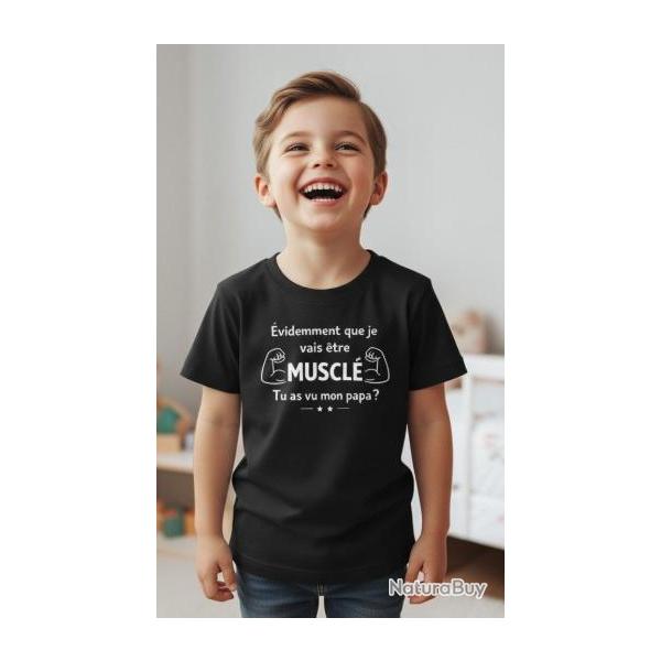 Tee-shirt Enfant "Muscl�" - Noir 2/4ans