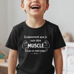Tee-shirt Enfant "Muscl&eacute;" - Noir 4/6ans