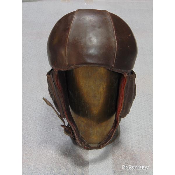 CASQUE EN CUIR GUENEAU TYPE 11 AIRAILE 1938 AVIATION