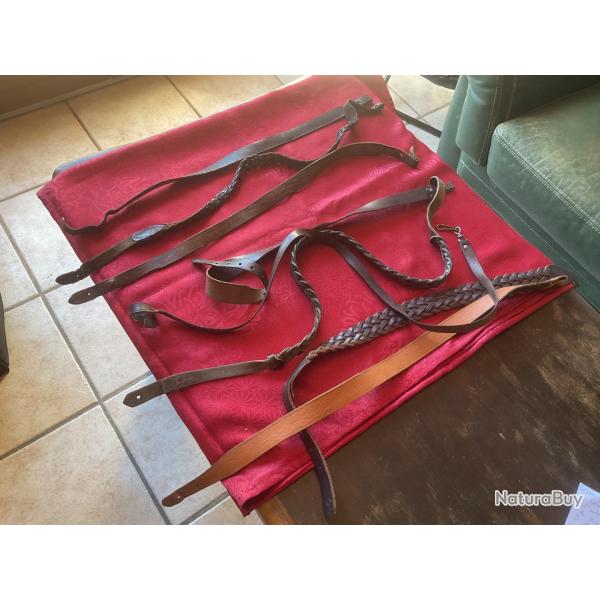 Lot de huit moiti�s de bretelles � fusils, pas de prix de r�serve