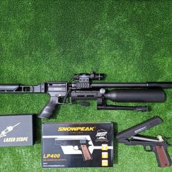 PACK-5 LASER Carabine PCP SNOWPEAK AP900B Cal. 4,5 mm 19,9 Joules.
