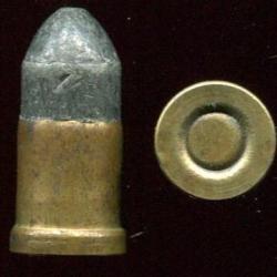 12 mm Galand authentique - &eacute;tui laiton - balle plomb de forme cylindo-conique - grosse amorce plate
