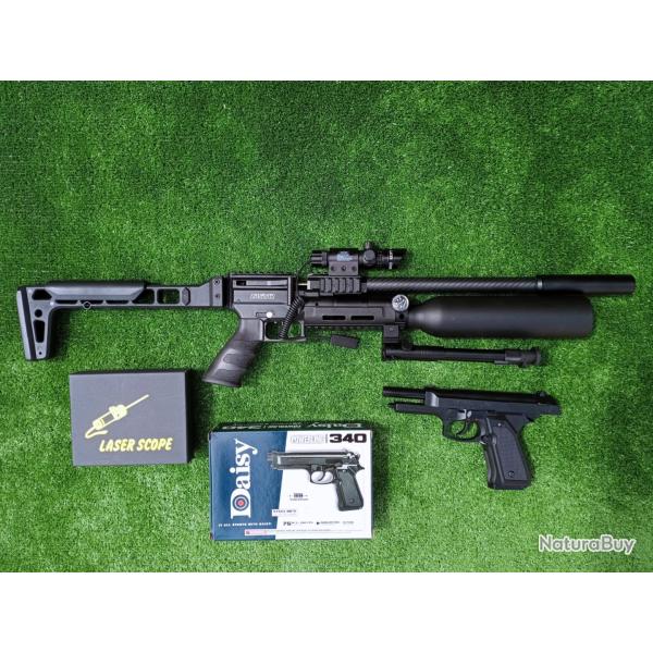 PACK-6 LASER Carabine PCP SNOWPEAK AP900B Cal. 5,5 mm 19,9 Joules