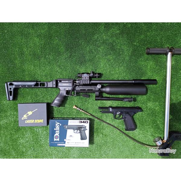 PACK-7 LASER Carabine PCP SNOWPEAK AP900B Cal. 4,5 mm 19,9 Joules