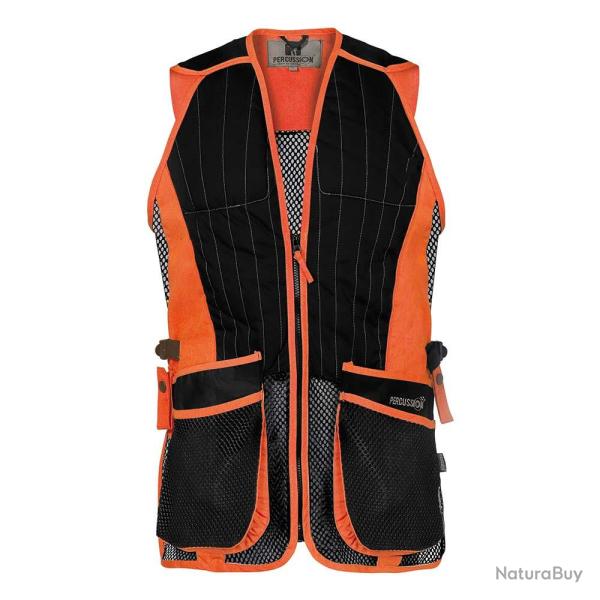 Prix de d�part � 1� !! Gilet Ball Trap Evo Percussion Noir et Orange Taille L