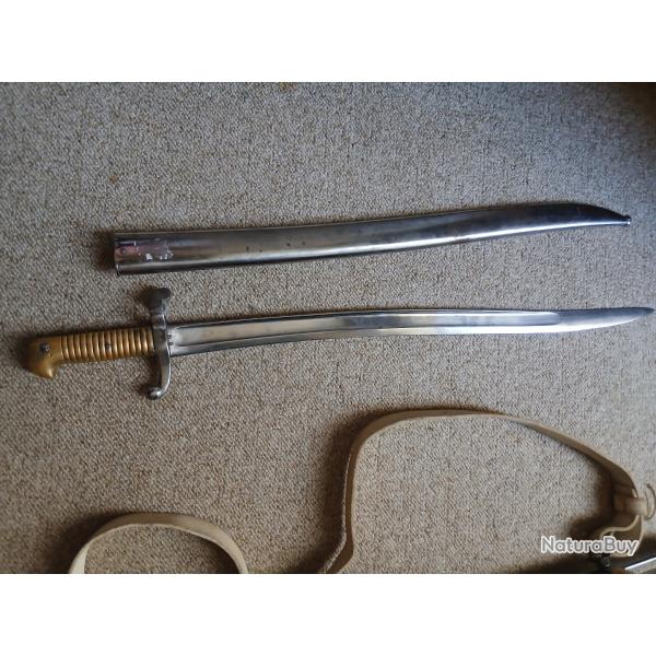 BA�ONNETTE YATAGAN, mod�le 1842, Second Empire tres bon �tat