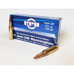 Lot de 200 munitions PPU 7-08 - 140-Grs PSP BT