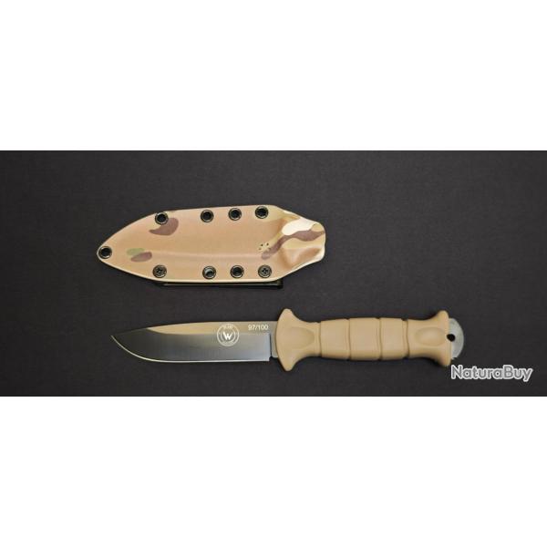 Wildsteer MT55 Coyote Lame Noire Couteau � lame fixe tactique