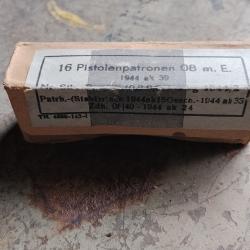 Bo&icirc;te de 16 cartouches neutralis&eacute;es 9mm allemand ww2