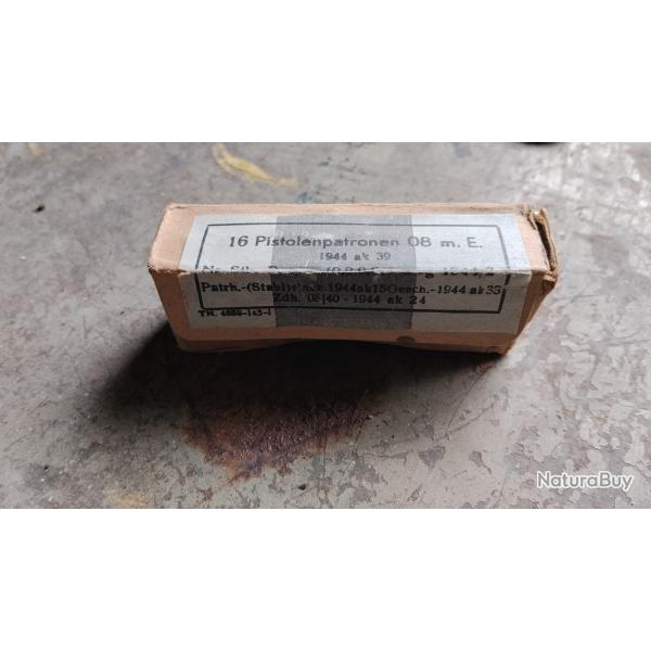 Bo�te de 16 cartouches neutralis�es 9mm allemand ww2
