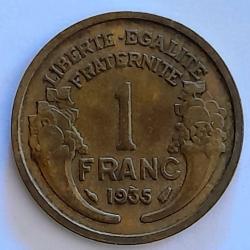 Pi&egrave;ce De Monnaie  France 1 franc Morlon 1935 Rare