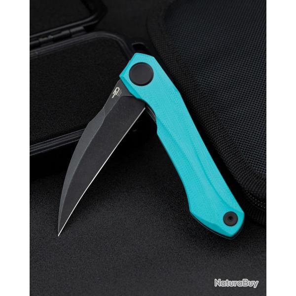 Couteau Bestech Ivy Lame Acier 14C28N Manche G10 Bleu Clair Liner Lock BTKG59F