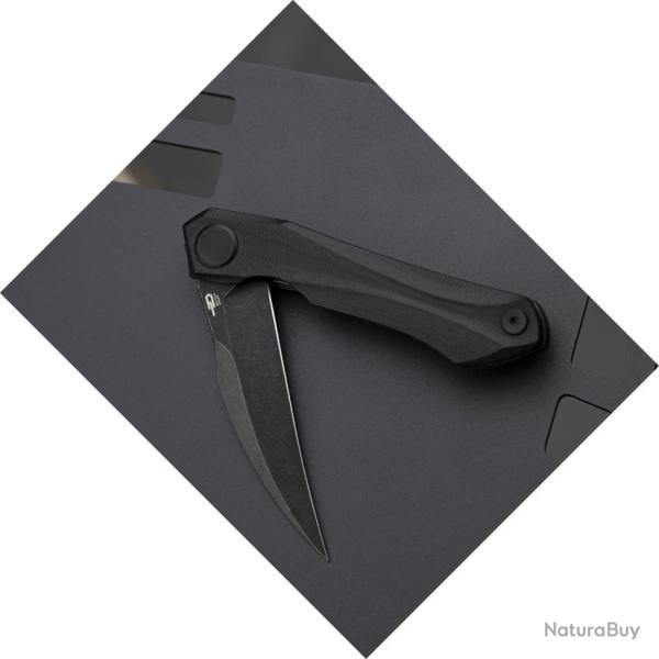 Couteau Bestech Ivy Lame Acier 14C28N Manche G10 Noir Liner Lock BTKG59E
