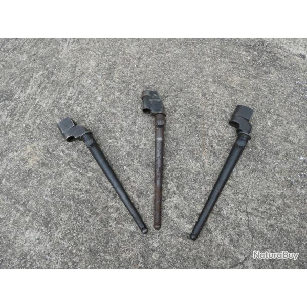 Lot de 3 Baionnettes Anglaise WW2 Clou N�4 Mk 2 Baionnette