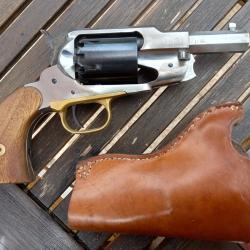 remington pietta snubnose calibre 36 avec son holster ceinture alv&eacute;ole coach et porte barillets