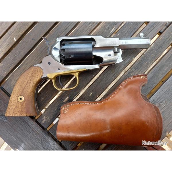 remington pietta snubnose calibre 36 avec son holster ceinture alv�ole coach et porte barillets