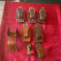 Lot de huit pi&egrave;ces porte fusils en cuir, pas de prix de r&eacute;serve