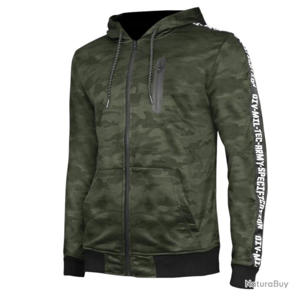 Veste Camo � Capuche Mil-Tec Training Sweatshirt Woodland
