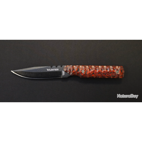 Wildsteer Baby Wild - Couteau EDC/Outdoor - Manche Pakkawood cocobolo toxifi� / Lame noir - 20�me an