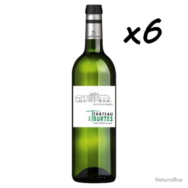 6 Bouteilles vin blanc Ch�teau des Tourtes, AOC C�tes de Blaye 2023. Fin de stock