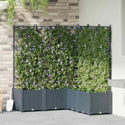 Cache-pot de 5 pc Gris clair 120 x 120 x 143 cm PP