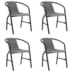 Chaises de lot de 4 Rotin de plastique et acier 110 kg