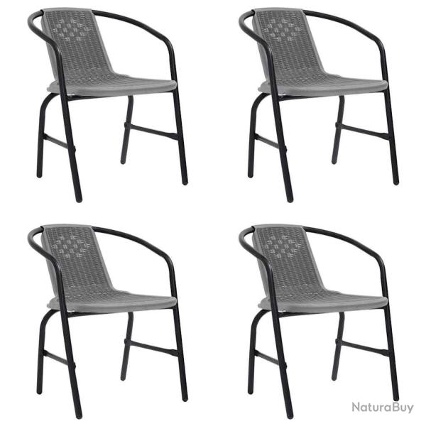 Chaises de lot de 4 Rotin de plastique et acier 110 kg