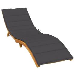 Coussin de chaise longue anthracite m&eacute;lang&eacute; 200x60x4 cm tissu