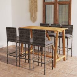 Ensemble de bar de 7 pcs avec coussins Gris