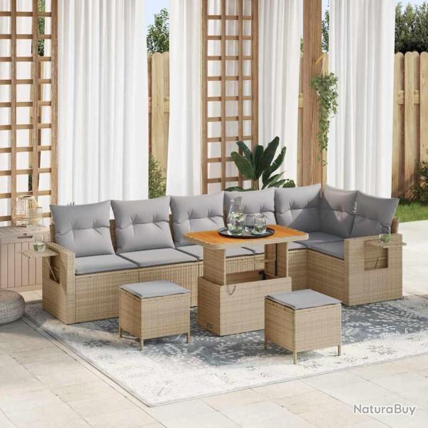 Ensemble de canap� de 11 pcs Beige et Gris clair