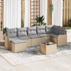Ensemble de canap&eacute; de 8 pcs beige et gris clair