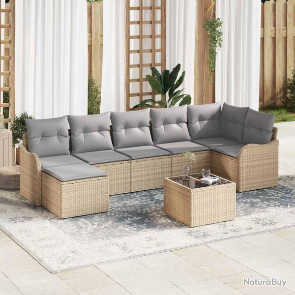 Ensemble de canap� de 8 pcs beige et gris clair