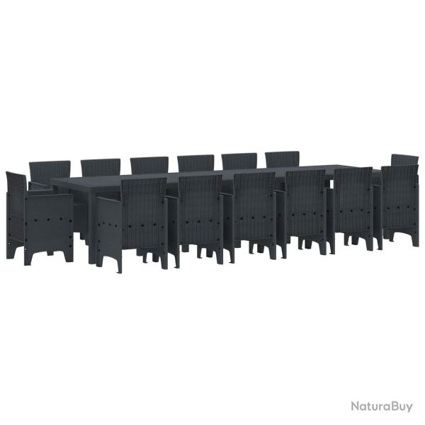Ensemble de salle � manger 15 pi�ces, anthracite