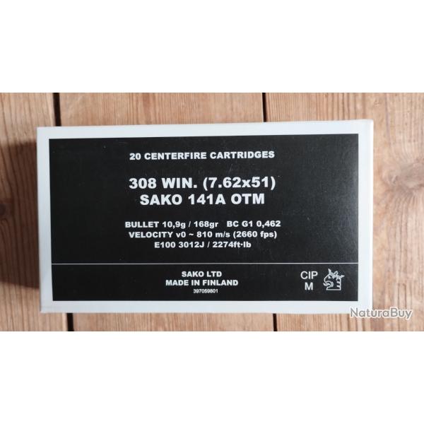 PROMO .308 Sako 168hr otm hpbt - boite 20