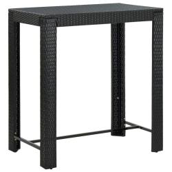 Table de bar de Noir 100x60,5x110,5 cm R&eacute;sine tress&eacute;e