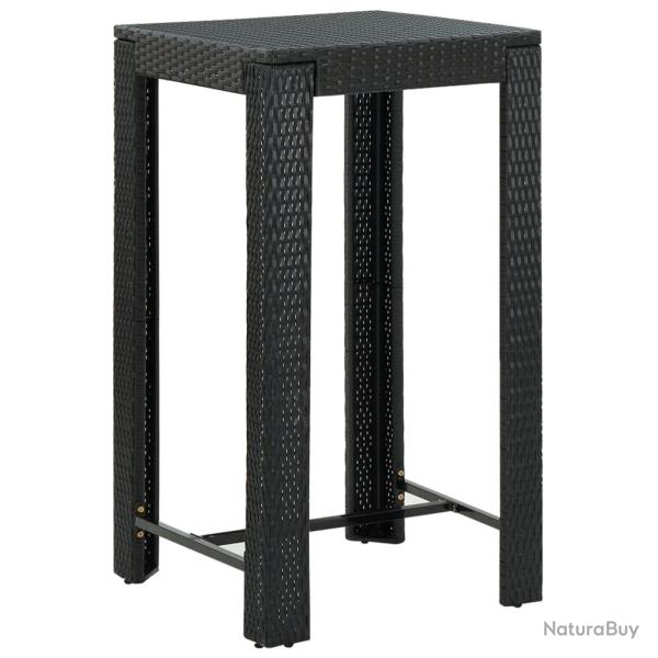 Table de bar de Noir 60,5x60,5x110,5 cm R�sine tress�e