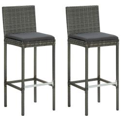 Tabourets de bar de et coussins lot de 2 r&eacute;sine tress&eacute;e