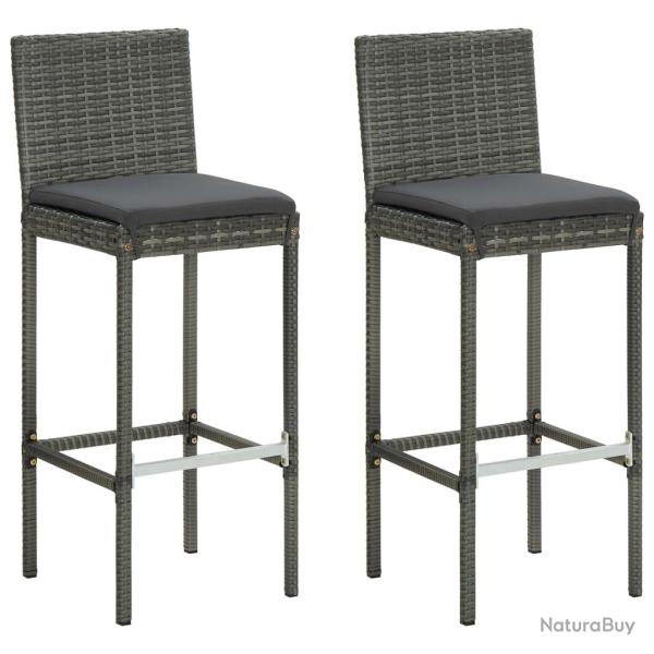 Tabourets de bar de et coussins lot de 2 r�sine tress�e