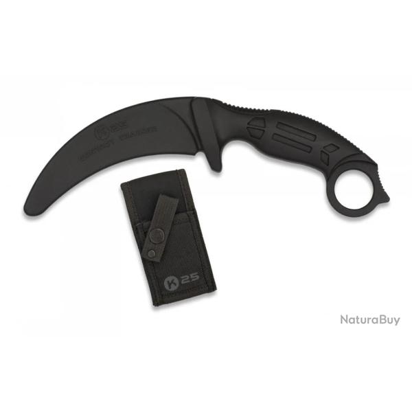 Couteau d'entra�nement incurv� caoutchouc noir - K25