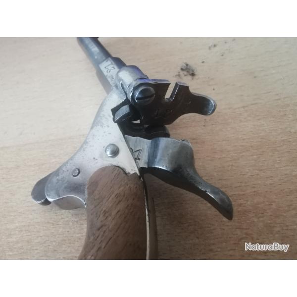 Petit pistolet de cycliste ann�es 1900 calibre 6 mm annulaire ou 22 bosquette rf..