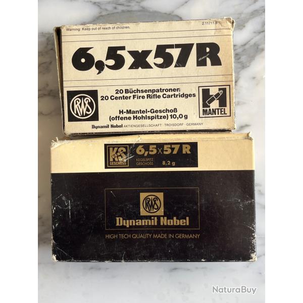 Deux. Bo�tes R W, S. 6.5x57 R