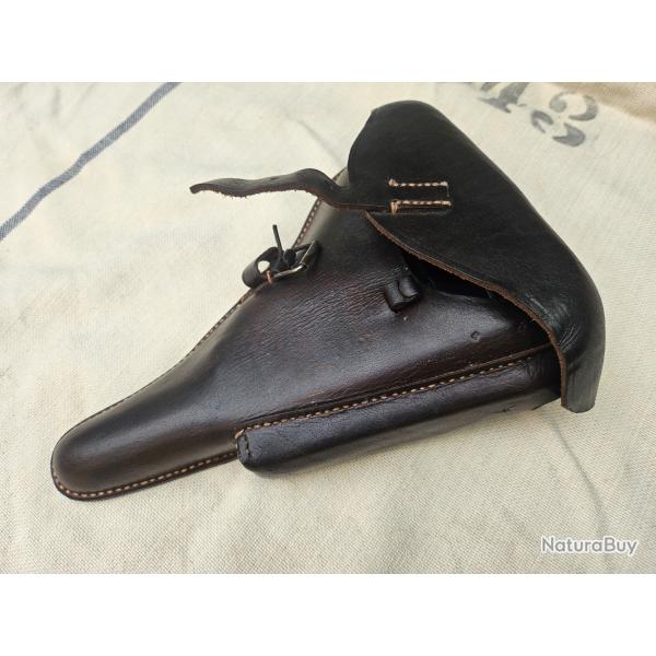 �tui / holster de pistolet P08 dit " Luger " en reproduction haut de gamme + cl� repro